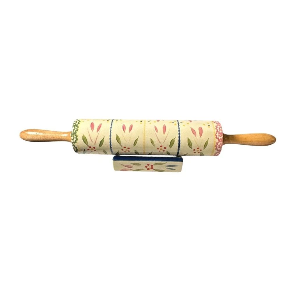 Temptations Old World Confetti Rolling Pin and Rest Base Stand KFI-XNG-759827